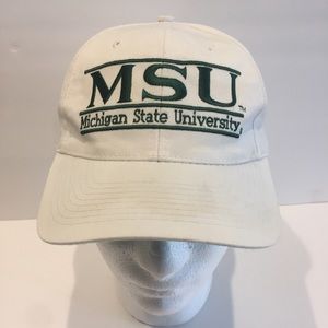 VINTAGE Michigan State Spartans Cap Worn 2 support🏈sadly turned to honor 021323